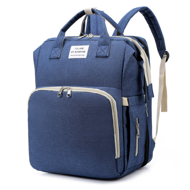 Diaper Bag with Built-In Baby Bed